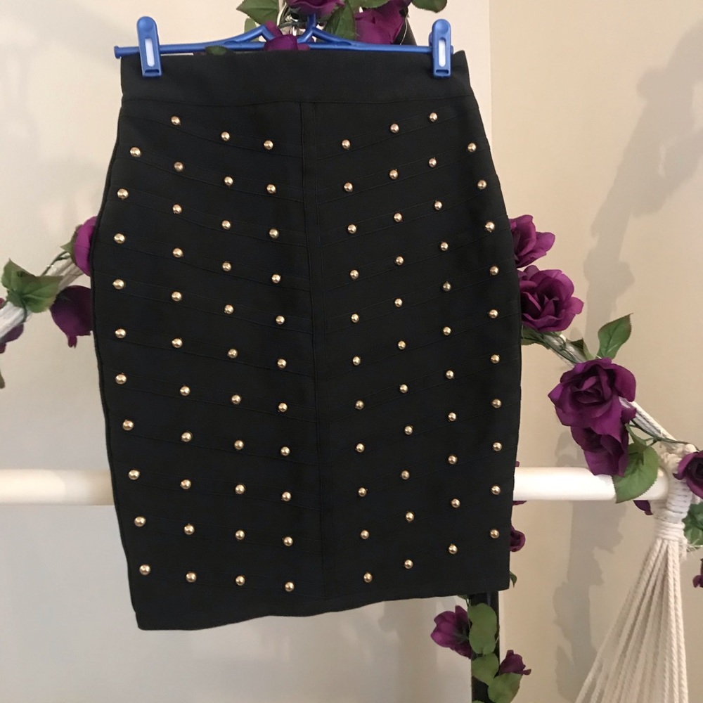 Studded pencil skirt